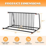 10 - Bike Floor Bike Rack, Easy - Assembly Modern Metal Double - Sided Commercial Grid Bicycle Floor W2505P311479
