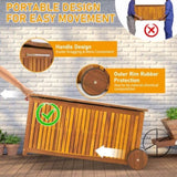 57 Gallon Outdoor Wood Storage Container with 2 Wheels, 2 in 1 Mutifunctional Garden Storage Bench 33551199