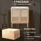 30-inch bathroom vanity crafted from natural materials, featuring handmade rattan doors and WF530472AAD