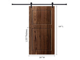 Modern 2-Panel 36 in. x 84 in. Wood Dark Walnut Barn Sliding Door With Hardware kit T3910P408768