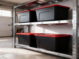 18-Gallon 4 pack Stacking Plastic Storage Containers with Lids, Black Body/Red Lid 58360717