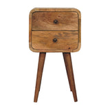 Artisan Furniture Solid Wood Mini Oak-ish Curved nightstand B182P280774