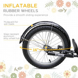 Youth Scooter with Adjustable Handlebars and plastic basket 16" Inflatable Rubber Tires -Orange 53076572