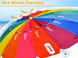 8 Ft Beach Umbrella With UV Protection 16-Ribbed Windproof Frame 72593657