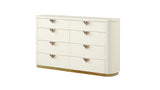 La Pierre Modern Style 8- Drawer Dresser Made with Wood and Gold Accents in Beige G150108844