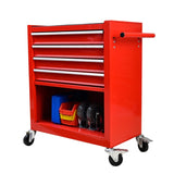 4 DRAWERS MULTIFUNCTIONAL RED TOOL CART WITH WHEELS W110280934