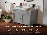 1-Drawer 2-Door Bathroom Vanity Bathroom Cabinet Washbasin Not Included 23.62*11.81*23.62in Grey 27068647