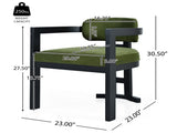 Indoor Upholstered Wood Dining Chair,GreenBlack N768P221635E