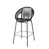 Ferrara Outdoor Patio Black Faux Wicker Barstool, Set of 2 N775P266222B