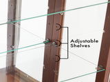 Curio Cabinet Lighted Curio Diapaly Cabinet with Adjustable Shelves and Mirrored Back Panel, 28760961