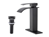 Waterfall Spout Bathroom Sink Single Handle Faucet with Pop-Up Drain 85103037