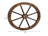 2pcs 24-Inch Old Western Style Garden Art Wall Decor Wooden Wagon Wheel Brown 30604611