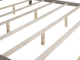 King Size Canopy Platform Bed with Headboard and Support Legs, Brown Wash WF309291AAD