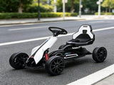 White Kids Pedal Go Kart Adjustable Seat, Full Swing Axle, All-Terrain Ride On Toy 30567870
