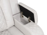 BENZ LED & Power Reclining Loveseat Made With Faux Leather in Ice 659436352759