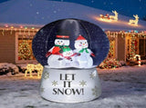 6 FT Lighted Christmas Inflatable Decoration, Large Inflatable Snow Globe with Snowman Family, Funny 42261494