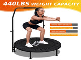 High-Quality Adjustable Foam Handle 1 Mini Trampoline 40" - Supports Up To 400lbs, Black Rectangular 71240798