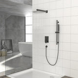 Shower System with Adjustable Slide Bar,10 Inch Wall Mounted Square Shower System with Rough-in W124382386