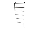 Towel Stand Ladder with Bathroom Storage Shelf, Black 91618520