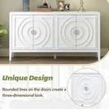 TREXM Retro Sideboard door with Circular Groove Design Round Metal Door Handle for Entrance, Dinning WF307723AAK