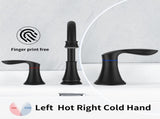 2-Handle 8 inch Widespread Bathroom Sink Faucet Matte Black Lavatory Faucet 3 Hole 360&deg Swivel Spout T3177P277514