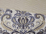 6 Piece Reversible Quilt Set with Throw Pillows Navy/Tan Full/Queen B03597400