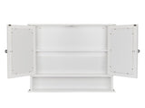 Double Door Mirror Indoor Bathroom Wall Mounted Cabinet Shelf White 74700543