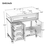 ZNTS 36" Bathroom Vanity with Sink, Bathroom Cabinet with Drawers, Solid Frame and MDF Board, One N759P207685K