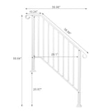Handrails for Outdoor Steps, Iron Handrail Fits 3 Step, Transitional Handrail with Installation Kit, 69025255