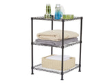 Black 3-Tier Black Wire Shelving Tower 01867869
