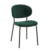 Dark Green Boucle Fabric Dining Chairs Set of 2,Dining Chairs with Metal Legs for Dining Room, W1164P195056