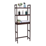 ZNTS 100% Bamboo Bathroom Rack 3-Layer Multifunctional Adjustable Shelf 63 * 26 * 163-Dark Brown 36695503