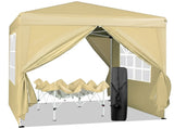 6.5X6.5FT Two Doors & Two Windows Practical Waterproof Right-Angle Folding Tent Khaki Color 15685159