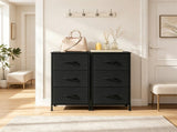 3-Layer Fabric Storage Cabinet, Vertical Narrow Dresser Tower with Smooth Metal Glide Drawers, 26114045