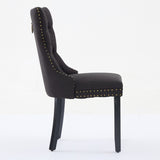 Nikki Collection Modern, High-end Tufted Solid Wood Contemporary Flax Upholstered Linen Dining Chair W1143P233648