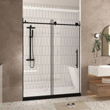 Frameless shower door 60 "W x 76" H, 1/4 " Clear Tempered Glass, Explosion Proof Film, W1675P306962