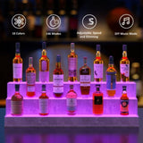 LED Lighted Liquor Bottle Display Shelf, 37 Inch Bar Display Shelf, DIY Illuminated Bottle Shelf W2178P163236