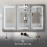 ZNTS [FCH] LED Bathroom Wall Cabinet, 3 Door Bathroom Mirror Cabinet, white 13234989