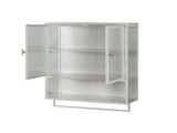 23.62"Glass Doors Modern Two-door Wall Cabinet with Featuring Two-tier Enclosed Storage, an Open W757119332