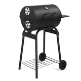 ZNTS Charcoal Grills Outdoor BBQ Grill, Barrel Charcoal Grill with Side Table and Wheels, for Outdoor 49876379