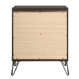 Dark Merlot 2-Drawer Nightstand with Hairpin Legs B062P181329