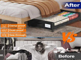 Under Bed Storage with Wheels, 2Pack Under Bed Storage Containers, Under Bed Shoe Storage Organizer, 97417438