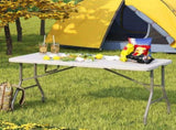 6 Foot Folding Table,Fold-in-Half Plastic Table,Indoor Outdoor Picnic Party Dining Camp 67979816