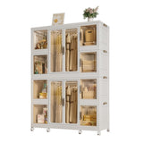 ZNTS Portable Wardrobe Closet Storage Organizer for Clothes,Clothes Dresser,12 Magnetic Doors-12 Cubes & W2699P184784