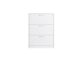 Shoe Cabinet for Entryway, White Narrow Shoe Storage Cabinet Flip Down Shoe Rack Wood 3 Tier Shoe 58259899