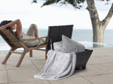 Outdoor PE Wicker Side Table with Storage, Small Patio Storage Bin Container for Hose Cushion Towel, 06931432