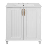 30 Inch Bathroom Vanity with Ceramic Sink, Freestanding Bathroom Vanity Set with Hidden Drawer, N710P192538K