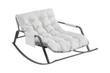 Rocking Chair with Extra-Wide Technical leather Upholstered Gliding Chair Boucle Reclining Chair, W2516P282504