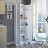 Multistorage Pantry Cabinet, Five Shelves, Double Door Cabinet -White B20091965