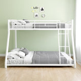 ZNTS Metal Bunk Bed Twin Over Full Size with Removable Stairs, Heavy Duty Sturdy Frame with 12" Under-Bed W1935P195937